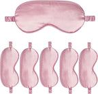 6PACK Silk Sleep Mask Satin Eye Masks Blackout Silky Eyeshade Cover Soft Blindfold Eyeshades for Women Sleeping Travel Gift