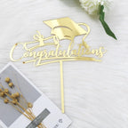 Congratulations 2026 Graduation Cake Topper,Congrats Grad Cake Decor - 2026 High School/College/Senior Graduation Party Decorations Supplies (gold Acrylic)
