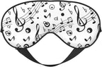 Black Music Notes Sleep Mask Eye Mask with Adjustable Strap Eye Sleep Shade Cover Blocks Light for Women Men Airplane Travel Nap