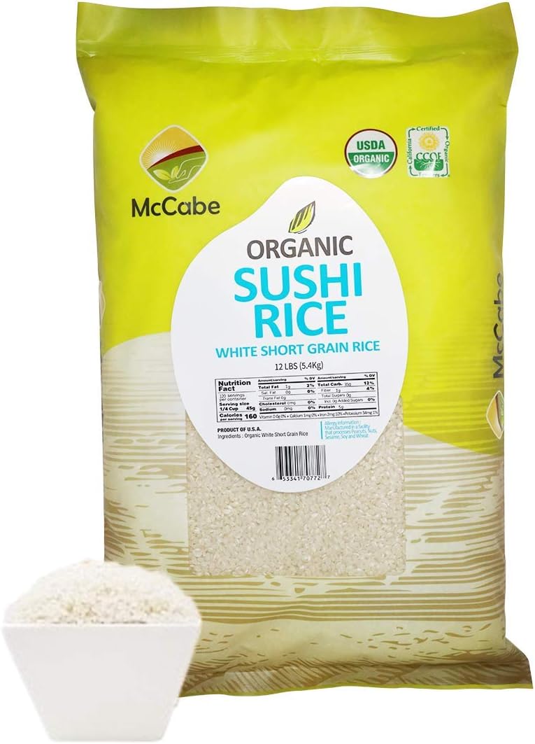 McCabe Organic Sushi Rice 12-Pound, USDA Certified, CCOF (California Certified Organic Farmers), Product of USA