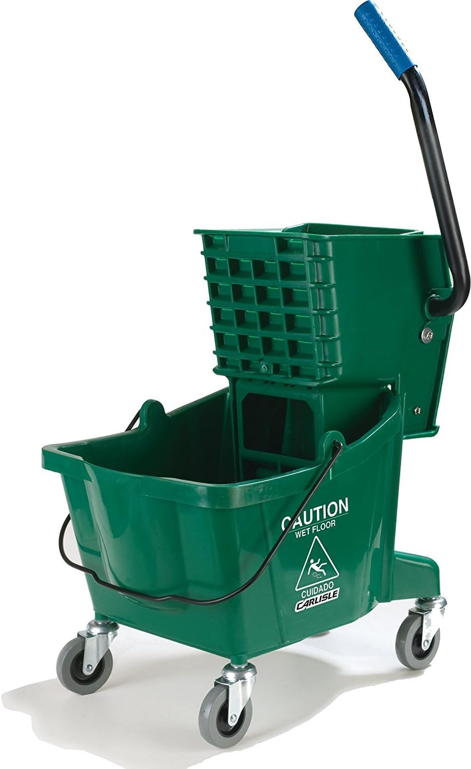 SPARTA Commercial Mop Bucket with Side Press Wringer, Floor Cleaning Essentials for Commercial and Home Use 26 Quart Capacity, 1 Count, Green