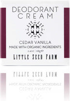Little Seed Farm All Natural Deodorant Cream - Cedar Vanilla - Aluminum Free Deodorant for Women or Men, Net Wt. 2.4oz | 68g