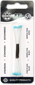 JEM Plain Stamen Fine Blue Handmade For Flower Making (Set Of 50), Standard