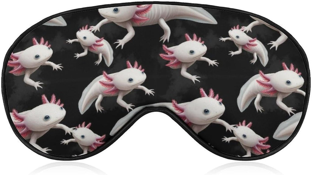 Sleep Mask, Axolotl Animal Print Comfortable Blackout Sleeping Mask, Fashion Eye Cover Soft Eyeshade with Elastic Strap for Home, Office