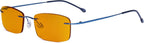 Eyekepper Titanium Rimless Orange Tinted Lenses Computer Reading Glasses Readers Men Women