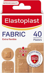 Elastoplast Extra Flexible Fabric Plaster Strips (40 Pieces) - Breathable, Large Plasters