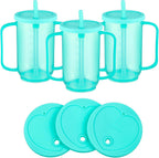Sliner 3 Pcs Adults Sippy Cups for Elderly 12 oz Straw Sippy Cups with 2 Handles No Spill for Adults Spill Proof Dysphagia Cup for Disabled Patients Elderly Care (Blue)