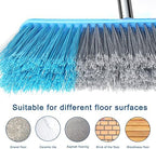 LandHope Heavy Duty Broom, 15.75in Wide Push Broom, 45.67in Long Handle, Adjustable, Floor Sweeper for Indoor Outdoor Commercial Warehouse Home Kitchen Patio Garden Garage