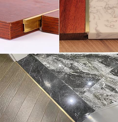 CMYUN Solid Brass Transition Strip/Gap Cover Bar/Carpet Edge Trim, Non-Slip Strips Carpet Floor Edge Trim for Home Office, Decor for Wall Furniture(Size:W5xH12mm(0.2"x0.47"))