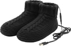 PURFUN Electric Heated Fleece Socks for Men Women, Winter USB Heating Pad Bootie Knitted Socks Foot Heater Anti-Slip Thermal Home Indoor Slippers Footwear Foot Warmer
