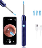 LEIPUT Ear Wax Removal - Earwax Remover Tool - Ear Canal Cleaner with 1080P Camera - Ear Cleaning Kit with 4 Ear Spoon - Ear Camera for iOS & Android (Navy Blue)