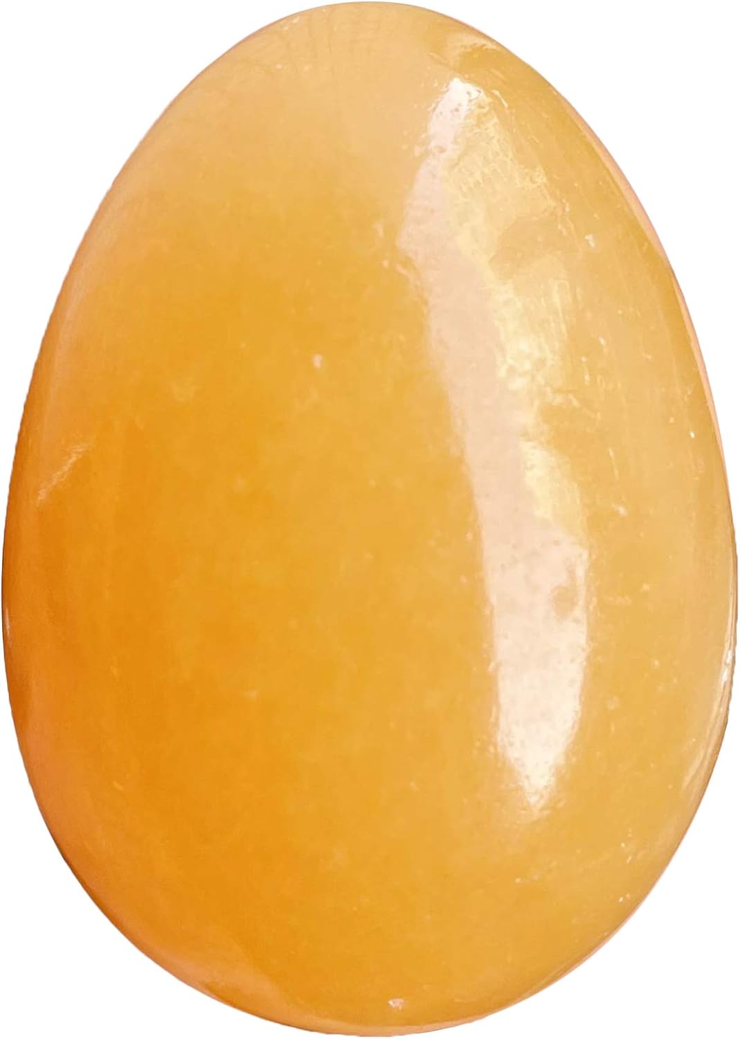Polished Stone Egg for Easter Day, Palm/Pocket/Worry Enegry Healing Crystal Display Sphere Figurine Fengshui, Ice Yellow Jade 1.8" x 1.3"