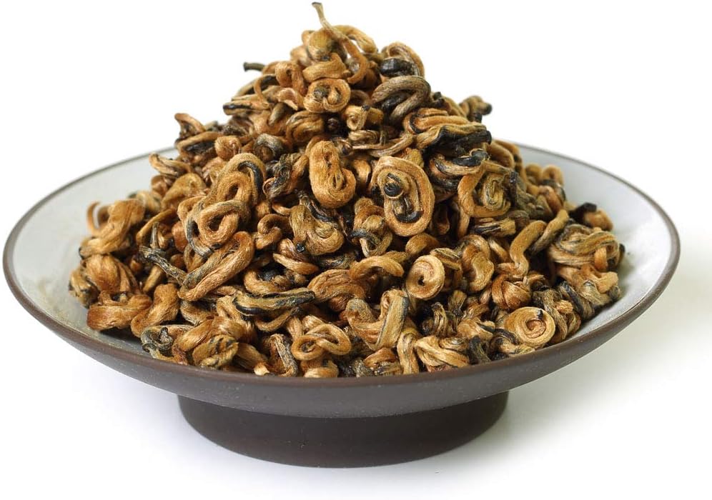GOARTEA Dianhong Black Tea - 250g / 8.8oz Nonpareil Supreme Grade - Yunnan Fengqing Dian Hong - Chinese Dianhong Loose Leaf Tea - Snail Shape