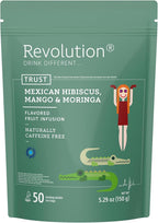 REVOLUTION TEA® Mexican Hibiscus, Mango & Moringa Fruit Tea [THE ORIGINAL] – Premium Full Leaf – Biodegradable Infuser Bags – Flavored Fruit Tea – Naturally Caffeine Free – 50 Bags