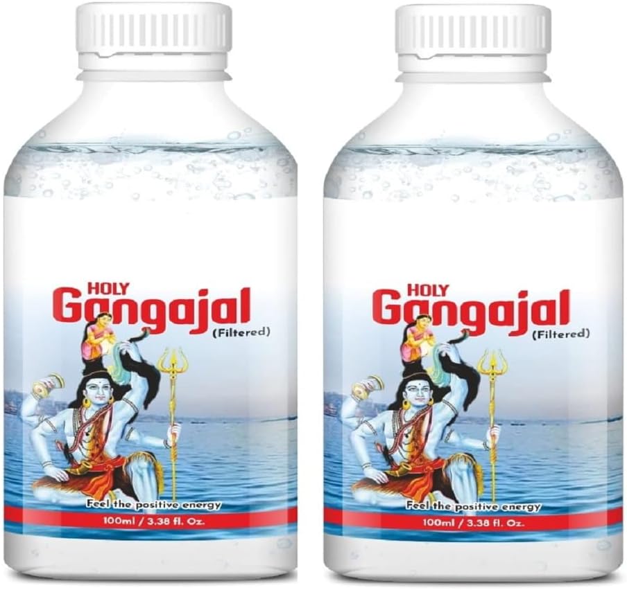 Pure Ganga Jal Gangajal Holy Water 100ml (Pack of 2) Positive energy religious ceremony