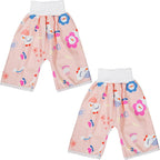 Waterproof Diaper Pants for Baby Kids, 2 Packs Absorbent Toddler Potty Training Pants Boys Girls Use Day Night (Duck M)