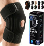 Modvel Knee Brace with Side Stabilizers & Patella Gel Pads for Pain Relief and Joint Support Breathable, Non-Slip Compression Sleeve for Men & Women, Arthritis, Meniscus, ACL Recovery