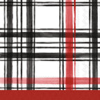 IHR Ideal Home Range Party Napkins Disposable 3-Ply Paper Lunch Napkin Pack, 6.5" x 6.5", Boston Plaid (Red), 20-Count