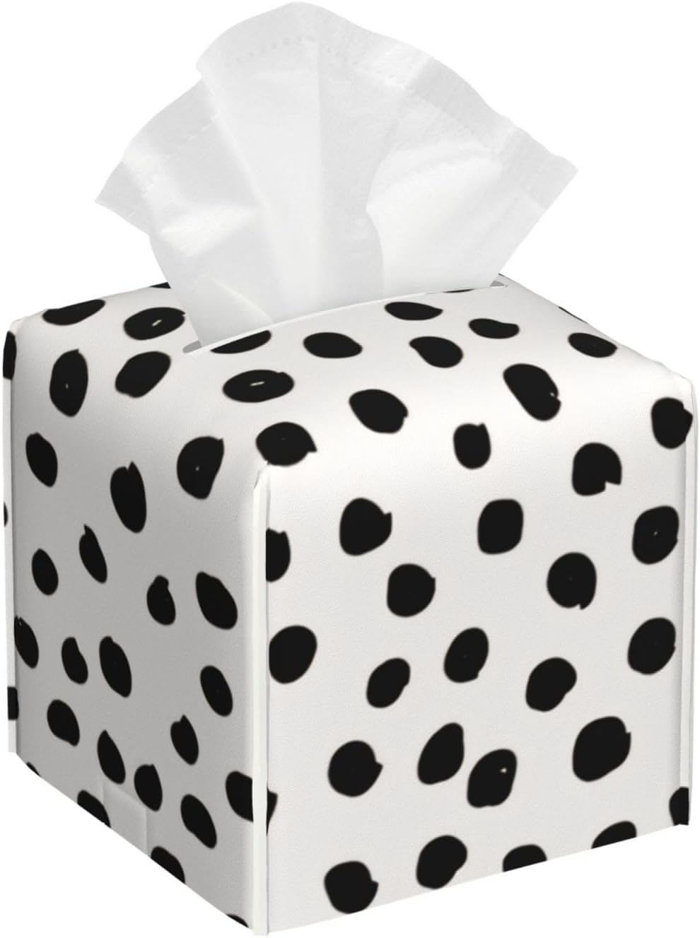 Tissue Box Cover Animal Print Dots Black White Dalmatian Tissue Box Holder Tissue Box Cover Square Decorative Bathroom, Bedroom Or Office