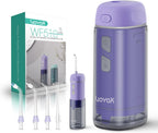 VOYOR-HEALTH Portable Water Flosser Cordless, Mini Travel Oral Irrigator with Telescopic Water Tank, IPX7 Waterproof Water Dental Flosser for Teeth Cleaning Braces & Dental Care WF510 (Purple)