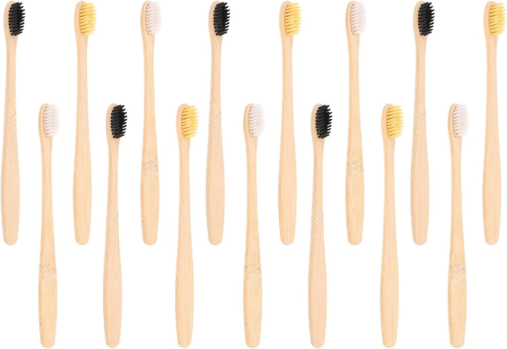 DOITOOL 15 Pcs Travel Toothbrushes with Soft Charcoal Bristles, Eco-Friendly Manual Toothbrush Set, Portable Tooth Brush for Outdoor and Household Use