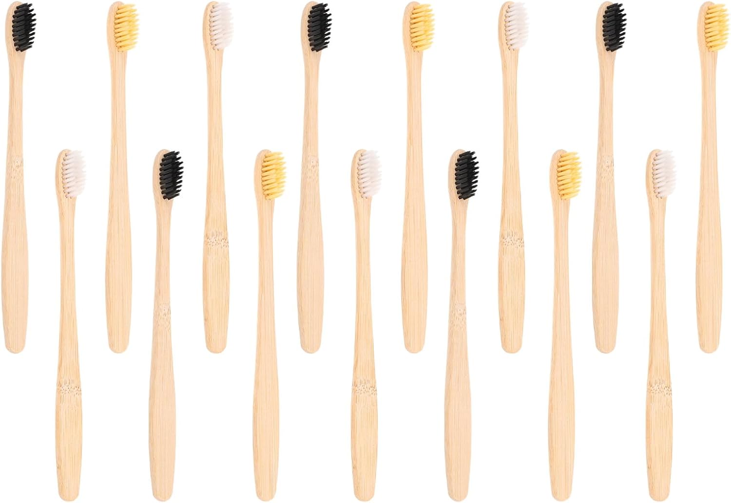 DOITOOL 15 Pcs Travel Toothbrushes with Soft Charcoal Bristles, Eco-Friendly Manual Toothbrush Set, Portable Tooth Brush for Outdoor and Household Use