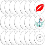 32 Pieces 3Inch Clear Acrylic Ornament Blanks Round Acrylic Ornament Transparent Acrylic Circle Blanks Discblank Ornaments For Crafting Vinyl Project Painting Diy,Holiday Hanging Ornaments