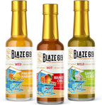 Blaze 619 Gourmet Hot Sauce Gift Set, Pineapple Habanero, Mango Chili, Garlic Verde, All Natural, Gluten Free, Vegan, Low Sodium, 5oz Bottles, 3 Pack