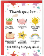 YiKaLus Cute Thank You Card for Teachers, Great Teacher Appreciation Gifts for Men Women, Thank You for Helping Me Grow Card, Best Teacher Appreciation Gift Ideas from Students