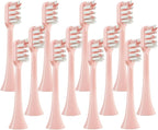 12PCS Replacement Brush Heads，Compatibility for SOOCAS X3/X3U/X5 Electric Toothbrush Vacuum Cleaning Bristle Nozzles(12Pink)