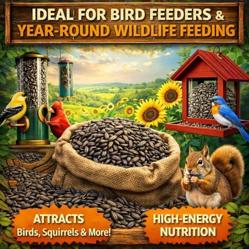 Office Roast Premium Black Sunflower Seeds – | 2 LB Bulk Value Pack | Natural Wild Bird Seed for Backyard Feeders, High-Energy Food for Songbirds
