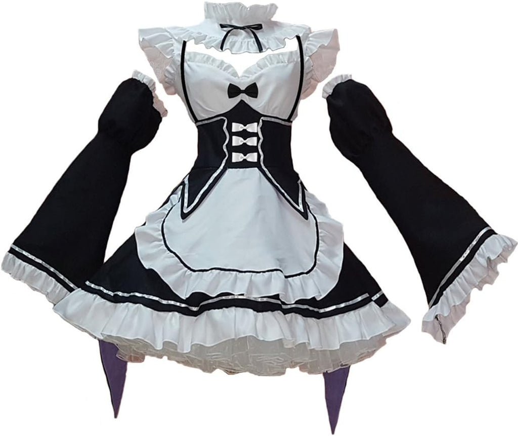 Ainiel Valentines Day Outfit Women Anime Cosplay Lolita Fancy Dress Maid Dress With Socks Headwear Sets