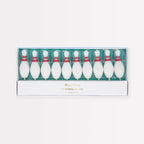 Meri Meri Bowling Pin Candles (Pack of 10), 3.75" Tall, Unscented, Bowling Party Decorations