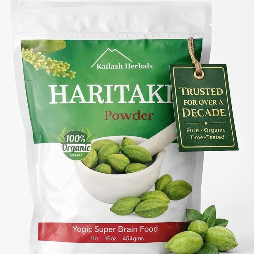 Organic Haritaki Powder USDA Certified Organic, 1 Pound - Terminalia chebula - Digestive Health - Detoxification & Rejuvenation for Vata*