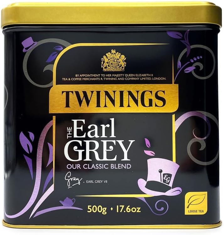 Twinings Earl Grey Loose Leaf Black Tea, 17.64 Ounce (500g) Tin, Caffeinated, Enjoy Hot or Iced