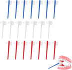 21 Pcs Dual Headed Denture Brush, Portable Denture Toothbrush for False Teeth, Retainer Cleaner Brush