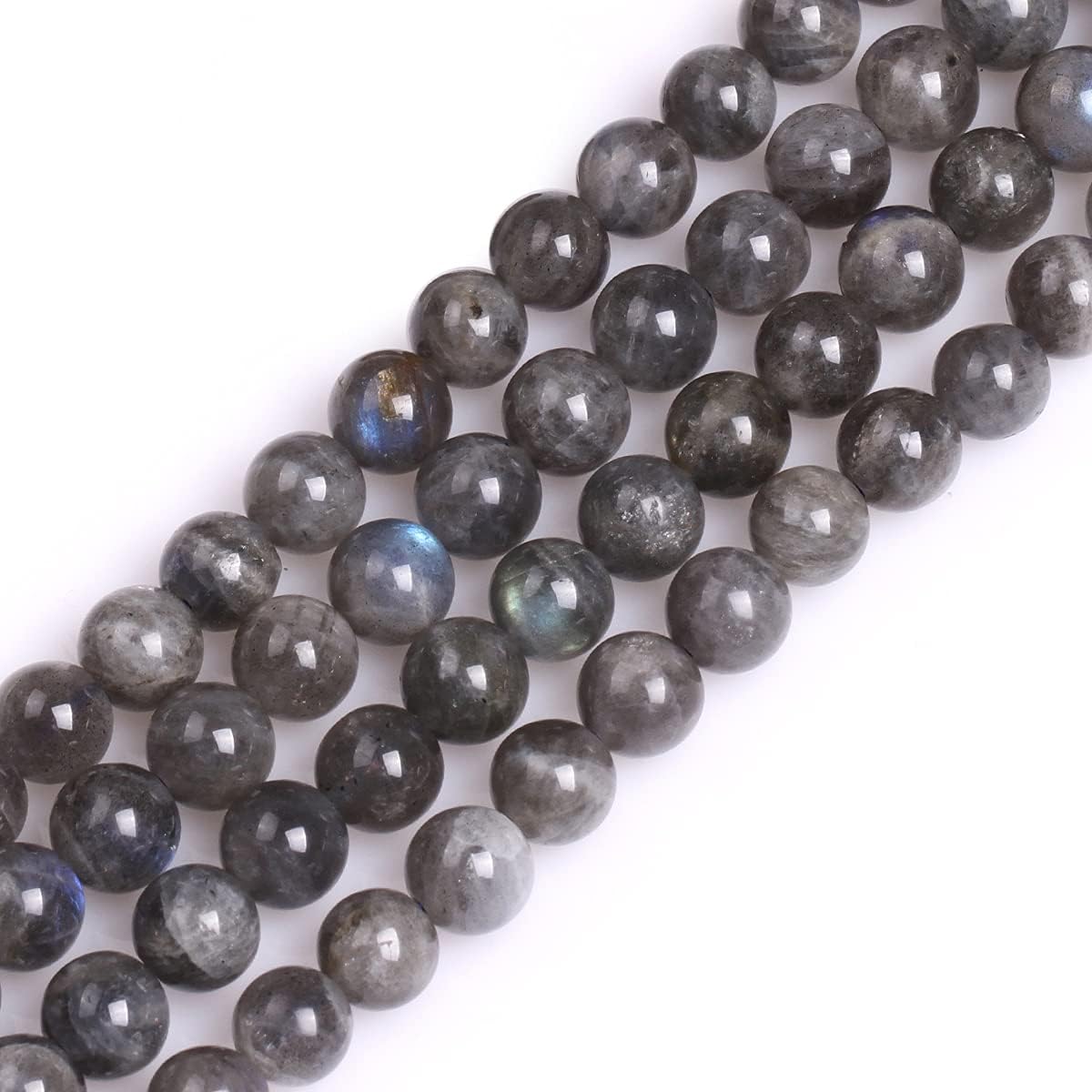 GEM-Inside Natural 8mm AA Grade Blue Rainbow Labradorite Gemstone Loose Beads Round Crystal Energy Stone Power for Jewelry Making 15''