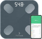 FitTrack Dara Smart BMI Digital Scale - Measure Weight and Body Fat - Most Accurate Bluetooth Glass Bathroom Scale (Black)
