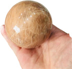 AtkitS Beautiful Natural Peach Moonstone Sphere Quartz Crystal Stone Ball Healing Reiki Decoration Gift 1pc (Size : 5-5.5cm)