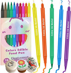 FUNSHOWCASE 10 Edible Markers Basic Double-sided Fine and Brush