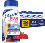 Ensure Plus Strawberry Nutrition Shake | Meal Replacement Shake | Ready To Drink | 16g Protein and 27 Vitamins and Minerals | 8 fl oz - 24 Pack