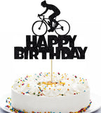 Anxdh Black Flash Happy Birthday Cake Topper, Birthday Party Cake Decoration, Sports Themed Cake Topper (Bicycle)