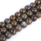 GEM-Inside Labradorite Gemstone Loose Beads Natural 12mm Round Faceted Crystal Energy Stone Power for Jewelry Making 15"
