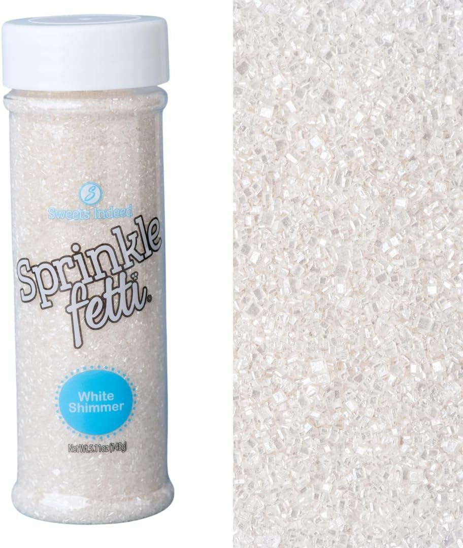 Sweets Indeed Sprinkles, Edible Sprinkle Sugar Mix, Perfect for Cake Decorations, Baking, Ice Cream, Cookies, Cupcake Topper, 5 ounces (White)