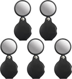 10X Magnifying Glass Loupe Set - 5 Pack Premium Optical Glass Lens Pocket Magnifiers with 360° Rotating Leather Case for Reading, Jewelry Inspection, Hobbies & Class (Compact & Portable)
