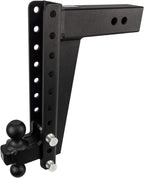 BulletProof Hitches - 3.0" Adjustable Heavy Duty Trailer Hitch (22,000 lb. Rating) - 14" Drop/Rise Trailer Hitch with 2" & 2-5/16" Dual Ball - Powder Coat, Solid Steel, Corrosion-Resistant