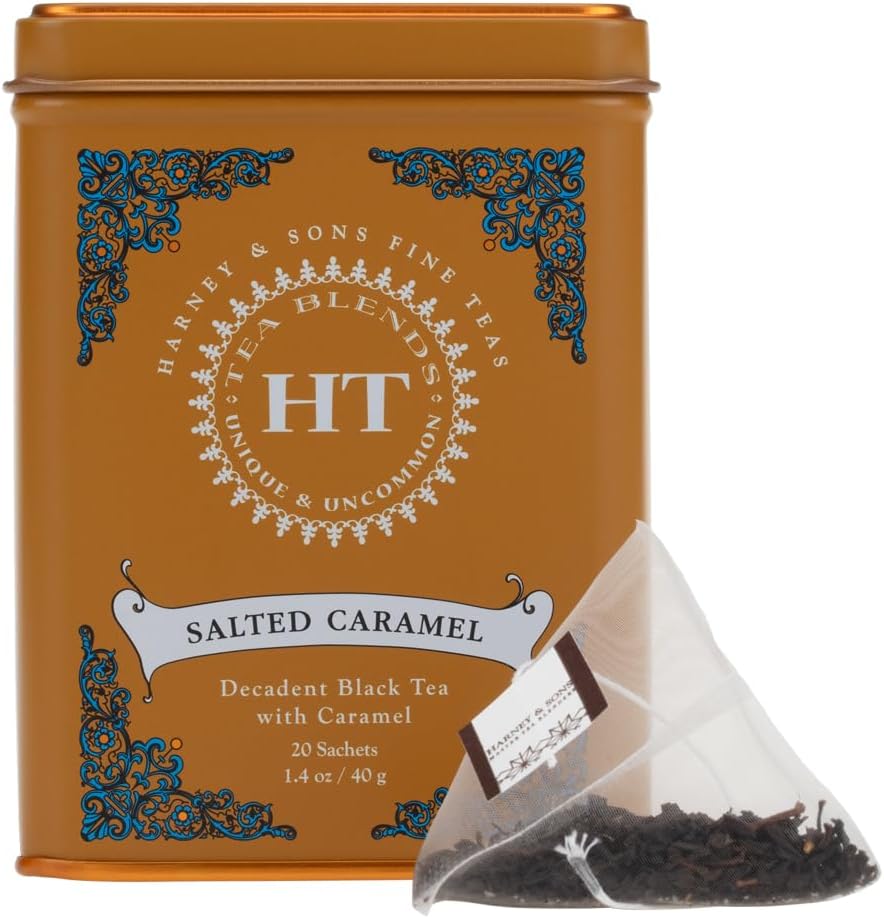 Harney & Sons Salted Caramel Tea, 20 count sachet tin