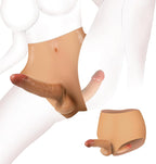 Double Silicone Dildo Strap-On Boxer Briefs for Lesbian Couples – Wearable Underwear with 6.2in Front Dildo & 5in Internal Shaft, Realistic Dual Shaft Sex Toy for Women, Hands-Free Vaginal & Anal Play