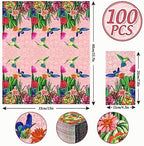 AnyDesign 100 Pcs Cactus Guest Napkins Disposable Pink Bird Succulent Paper Napkins Summer Dinner Hand Towels for Home Kitchen Bathroom Seasonal Holiday Party Supplies