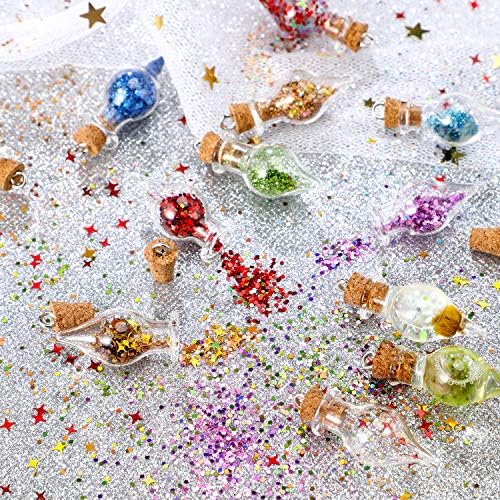 Patelai 30 Pieces Tiny Glass Bottles with Cork Mini Glass Potion Bottles with Lids Clear Small Wishing Jars with 20 Meters Hanging Rope or Birthday Party Favors DIY Art Crafts(Teardrop-Shaped)